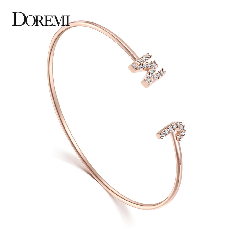 Cuff Bangle Bracelet - DOREMI – Bracelet avec lettres personnalisées