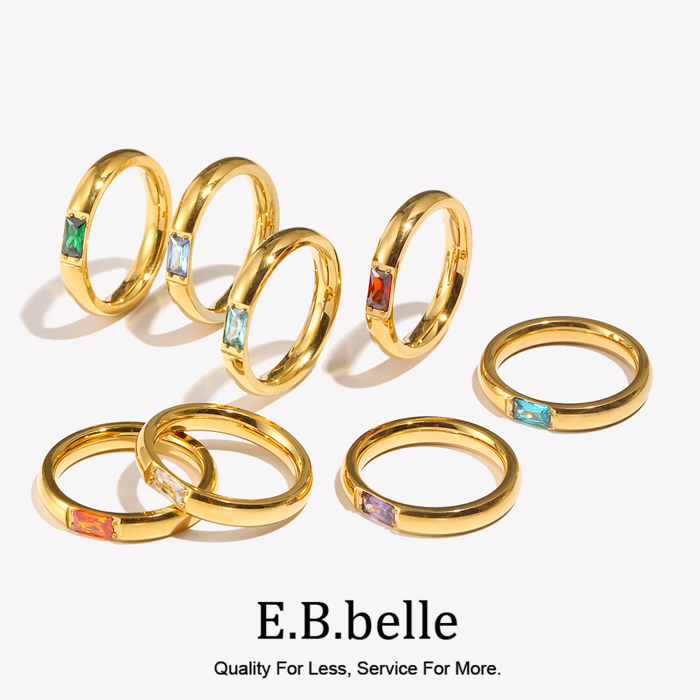 E.B.belle-Bague plaquée or 18  - Birthstone Ring Set avis et prix