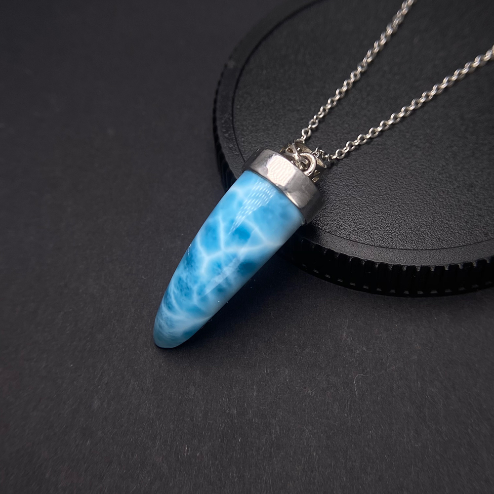 Pendentif Larimar bleu naturel - Wolf Jewelry & Watches Tampa Reviews avis et prix