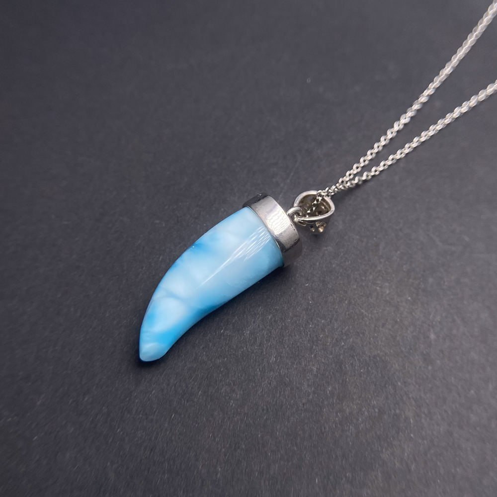 Pendentif Larimar bleu naturel - Wolf Jewelry & Watches Tampa Reviews avis et prix