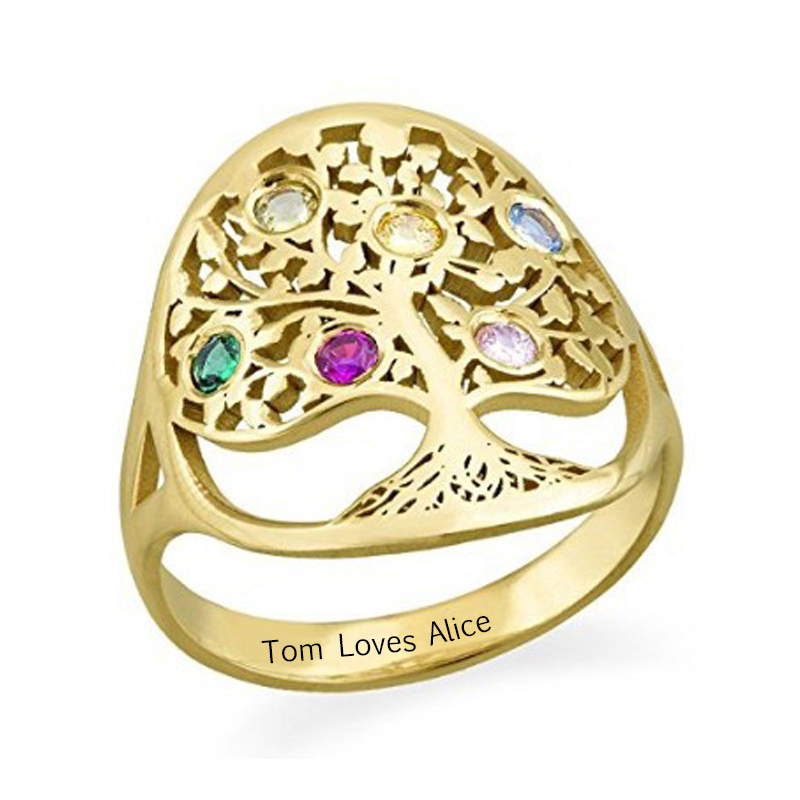 Amxiu – bague arbre personnali - Birthstone Ring Set avis et prix