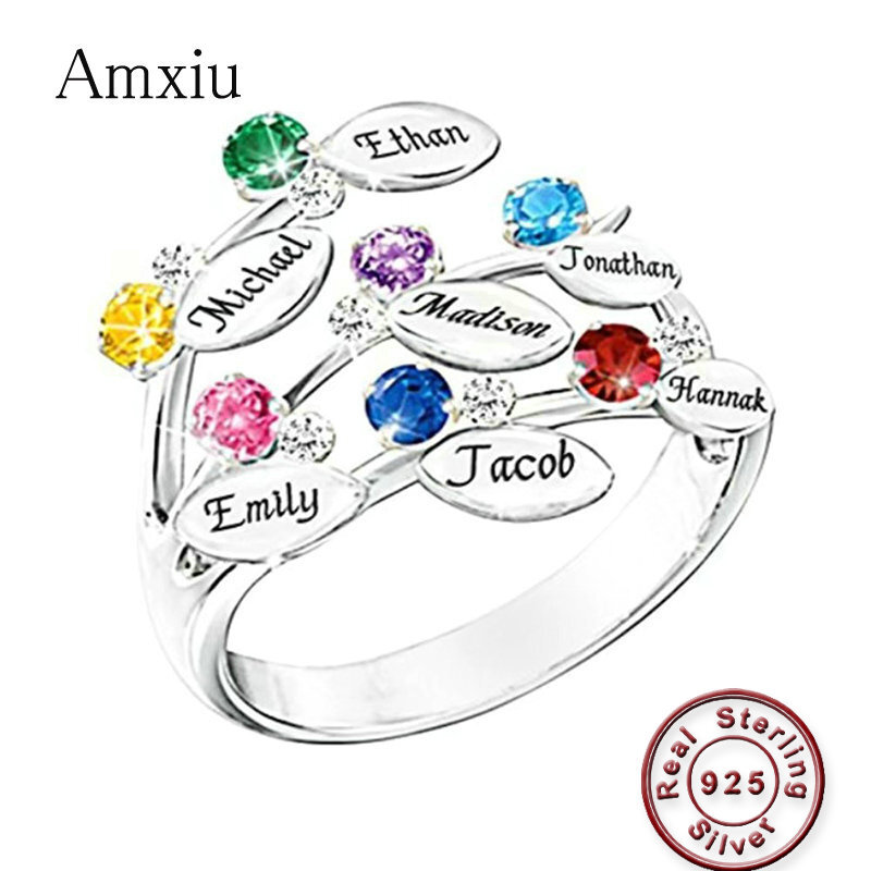 Amxiu – bague personnalisée en - Birthstone Ring Set avis et prix