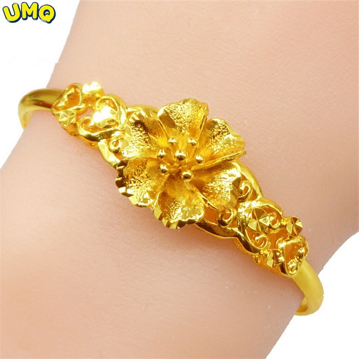 UMQ-Bracelet plaqué or 24 cara - Cuff Bangle Bracelet avis et prix