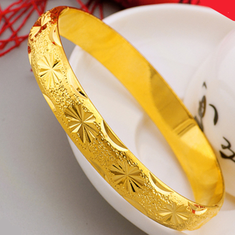 UMQ-Bracelet plaqué or 24 cara - Cuff Bangle Bracelet avis et prix