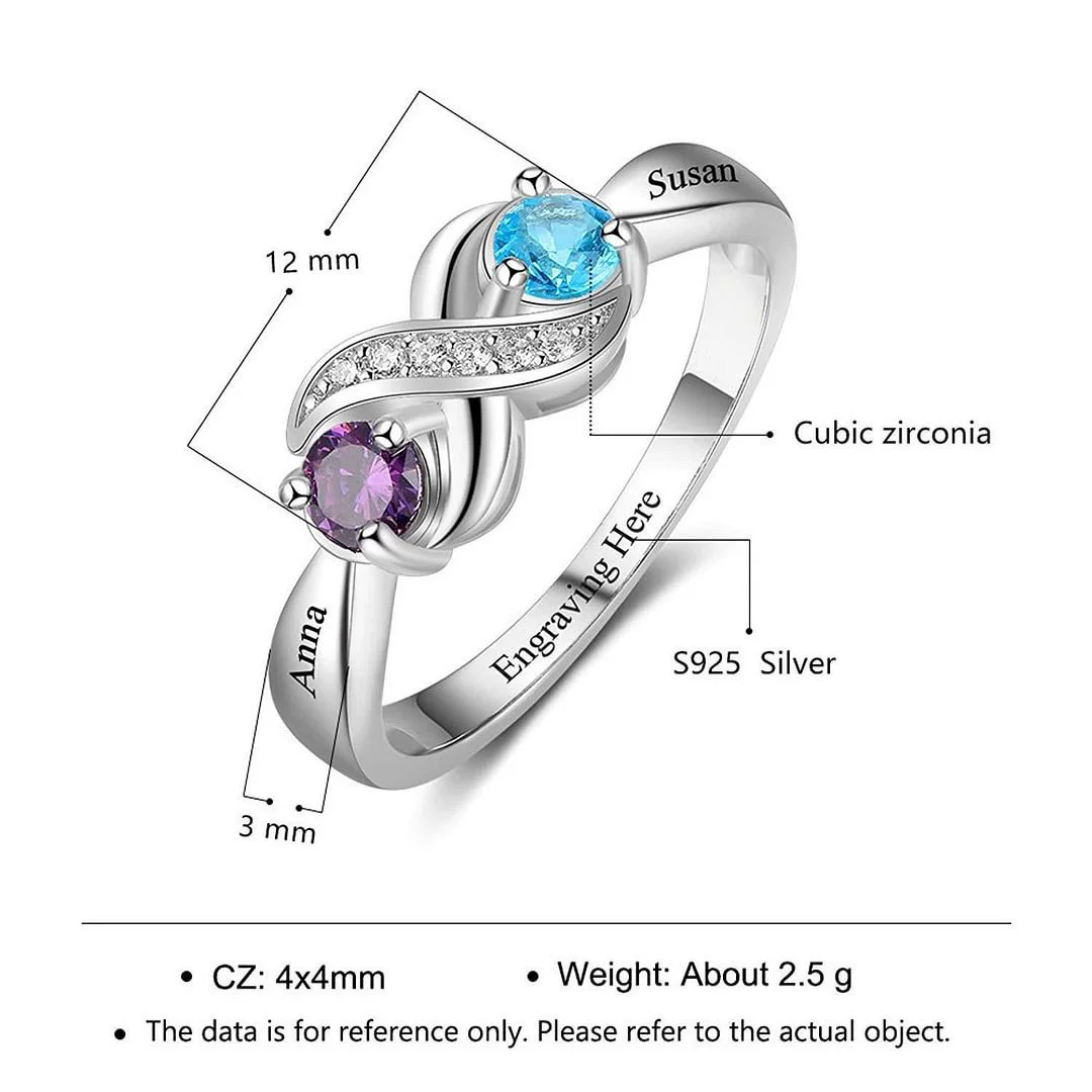 Bague de promesse personnalisé - Birthstone Ring Set avis et prix