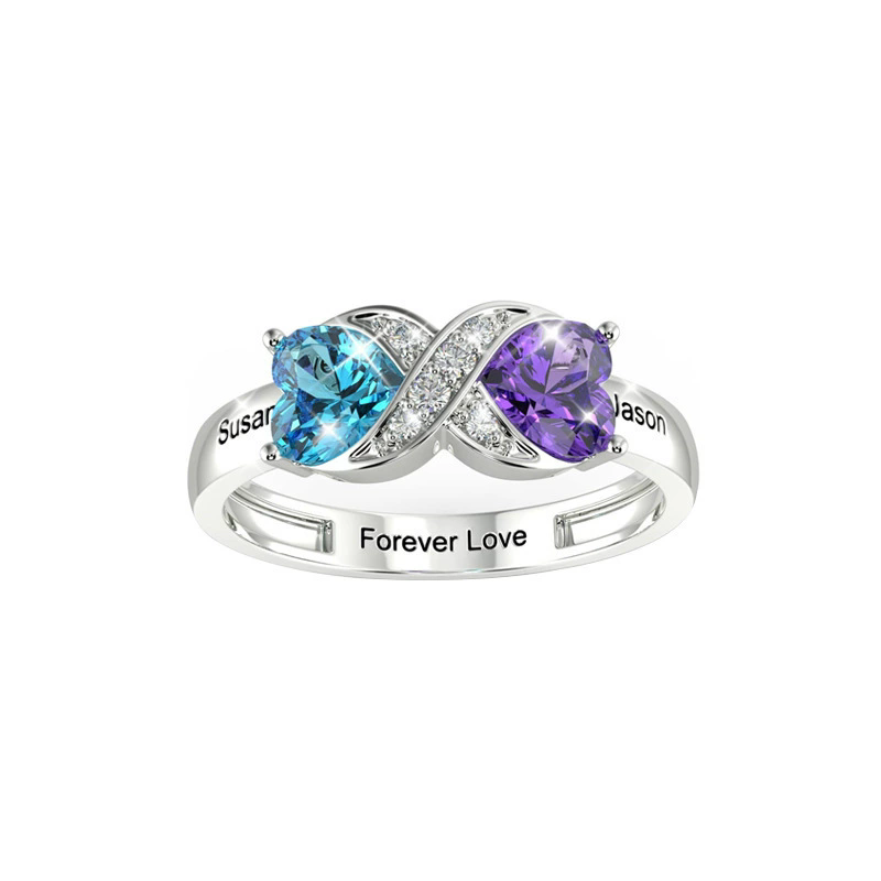 Bague de promesse personnalisé - Birthstone Ring Set avis et prix