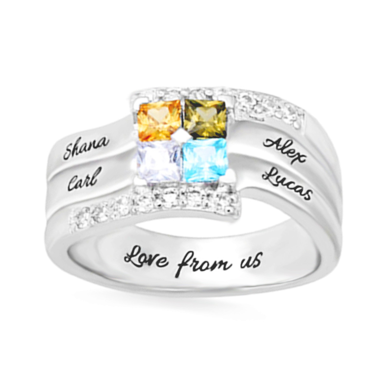 Amxiu – bague en argent 925 av - Birthstone Ring Set avis et prix