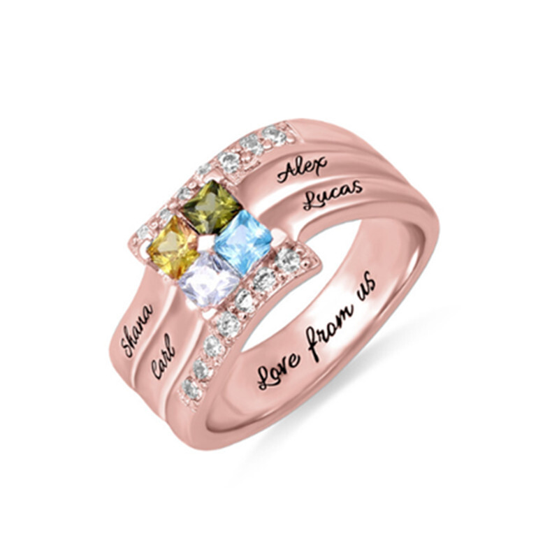 Amxiu – bague en argent 925 av - Birthstone Ring Set avis et prix