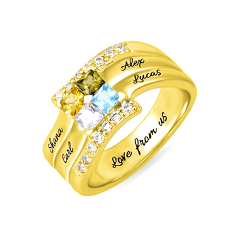 Amxiu – bague en argent 925 av - Birthstone Ring Set avis et prix